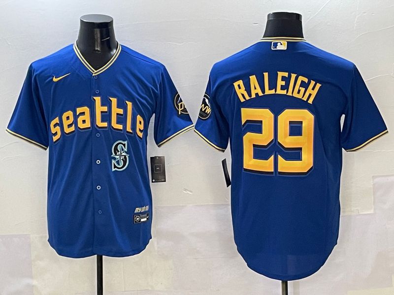 Men Seattle Mariners #29 Raleigh Blue City Edition 2025 Nike MLB Jersey style 8